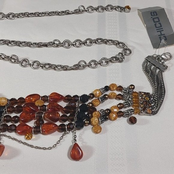 Chico's Silver and Amber Beaded Belt - Picture 4 of 4
